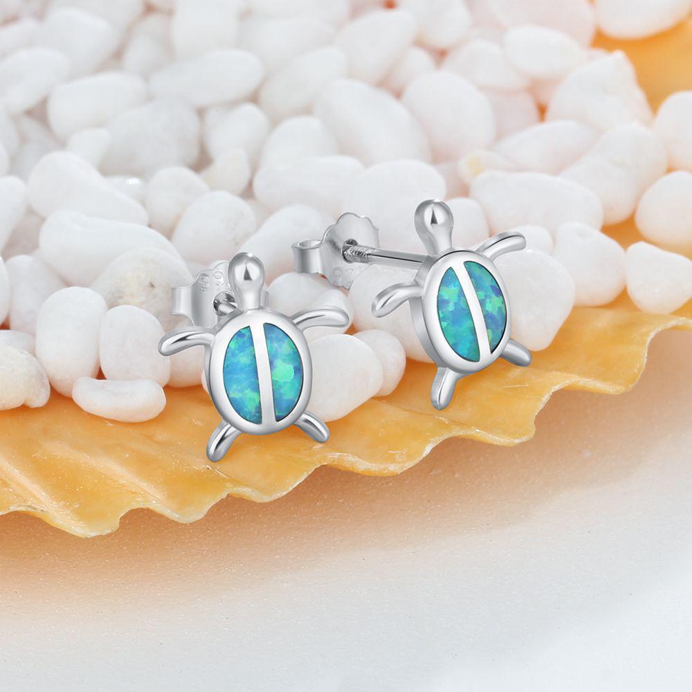 Women's Summer Opal Turtle Earrings