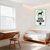 Dog Water Sign, Dog Silhouette Metal Tin Sign for Pet Supplies Store, Home Decor, Pet Shop, White Background Green Border with A