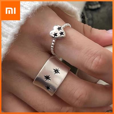 BF CLUB 925 Sterling Silver Rings For Women Girl Female Open Minimalist Retro Stars Ring Creative Anillos Bague Fine Jewelry