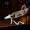 Modernes Hausbar-Dekor Magisches schwebendes Seil Weinflaschenhalter, Schwebende Illusion Regal Flaschenhalter Neuheit Einzelner roter Ständer für Küchen Dekoration