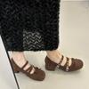 Fashion Mary Jane Shoes Women's Autumn Fashion Design Sense Versatile Bow Light Mouth French Casual High Heel Small Single Shoes