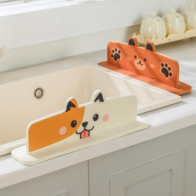Silicone Kitchen Sink Water Splash Guard Washing Basin Anti-Splash Stopper Waterproof Splatter Screen Bar Anti-Water Board