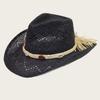 Western Men's Outdoor Beach Hat Hollow Sun Hat Cowboy Straw Hat Women's Big Eaves Sun Protection Hat Stage