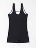 2026 Women's Sporty One-Piece Boyshort Swimsuit - European & American Printed Edition, Conservative Beach Swimwear