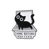 Cute Black White Cats Enamel Pins Cartoon Naughty Kitty Claw Animal Brooches Lapel Badge Fashion Jewelry Gifts For Kids Friends
