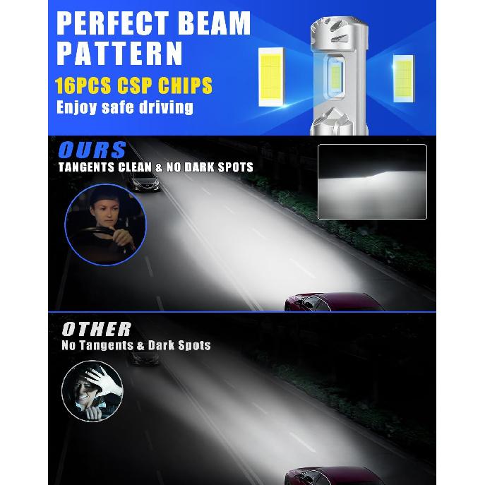 9005 led Bulbs, 30000LM Super Brighter, 6500K Cool White hb3 led Light Bulb with Cooling Fan, Plug-N-Play, High and Low Beam, Canbus Error Free, LED
