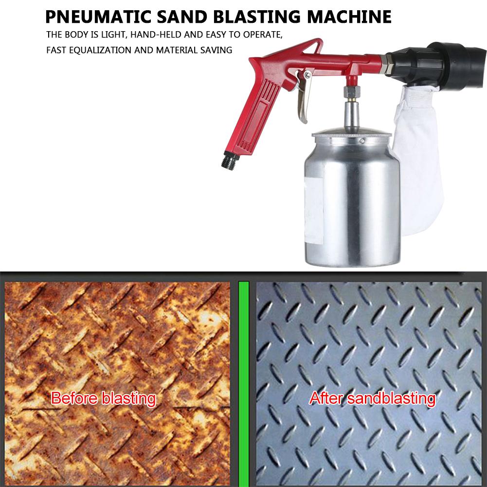 Pneumatic Handheld Sandblaster PS-11R 1/4inch 450ml with 4*Nozzles / PS-6R 1/4inch 750ml Air Sand Blaster for Removing Rust