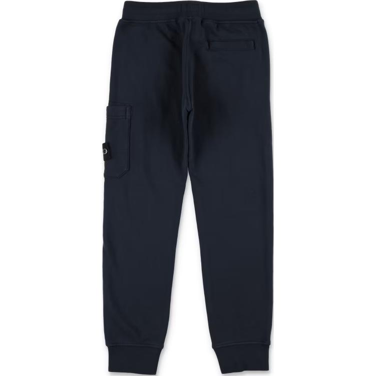 Stone Island Kids Solid Color Elastic Cuff Casual Mid-Length Sports Pants Kids bottoms Navy-Blue 811661520-V0020