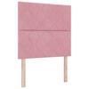Box Spring Bed with Headboard Pink 100 x 200 cm Velvet