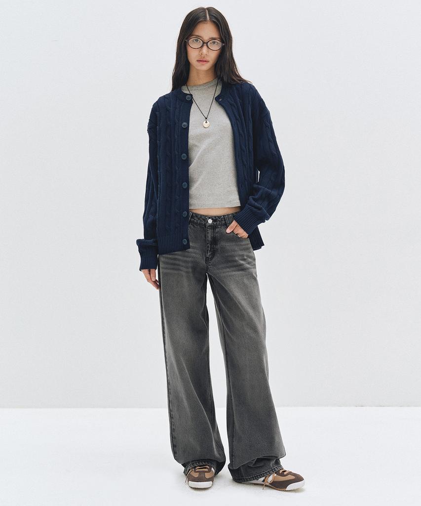 Deketeuumeon Signature Low Rise Wide Jeans Dcwpt004Gray