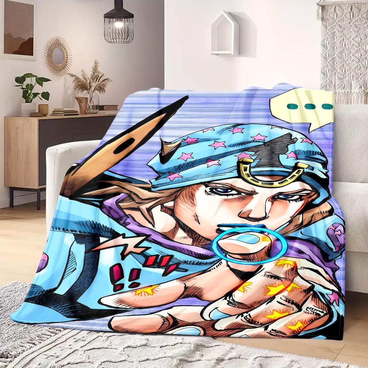 

JOJO anime Flannel Blanket Warm,Comfortable,Suitable for Bedrooms,Sofas,Beds,Chairs,Picnics,Travel 75x90cm