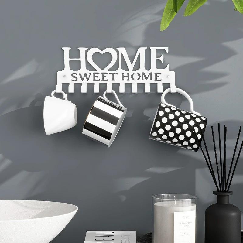 1 Stück Wandmontierter Dekorativer Schlüsselhalter Sweet Home, Schlüsselwandhaken, Kreativer Schlüsselhalter für Haustür