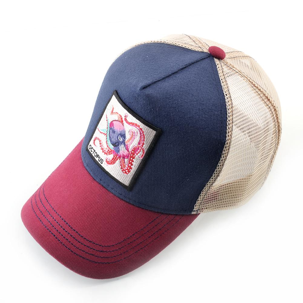 Erkekler ve Kadınlar İçin Ahtapot Yamalı Unisex Beyzbol Şapkası Dört Mevsim Snapback Kamyoncu Şapkaları Açık Hava Nefes Alabilir Rahat Spor Şapkası