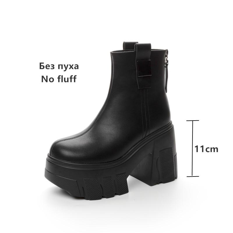 Fashion AIYUQI Women Ankle Boots 2025 New Genuine Leather High Heel Boots Women Platform 11cm Fashion Women Booties
