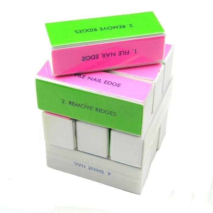 Lot de 10 Bloc Block à Lime Polissoir 4 Côtés Nail Art Manucure