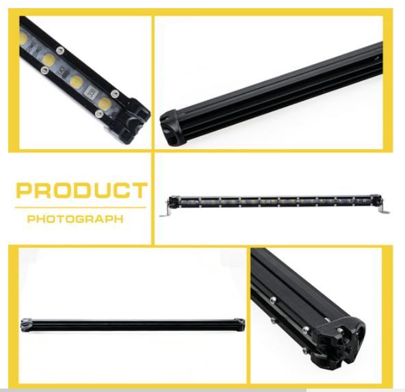 1x 17'' 20W 20LED Car Truck Slim Single Row LED Spot Beam Working Light Lamp Bar