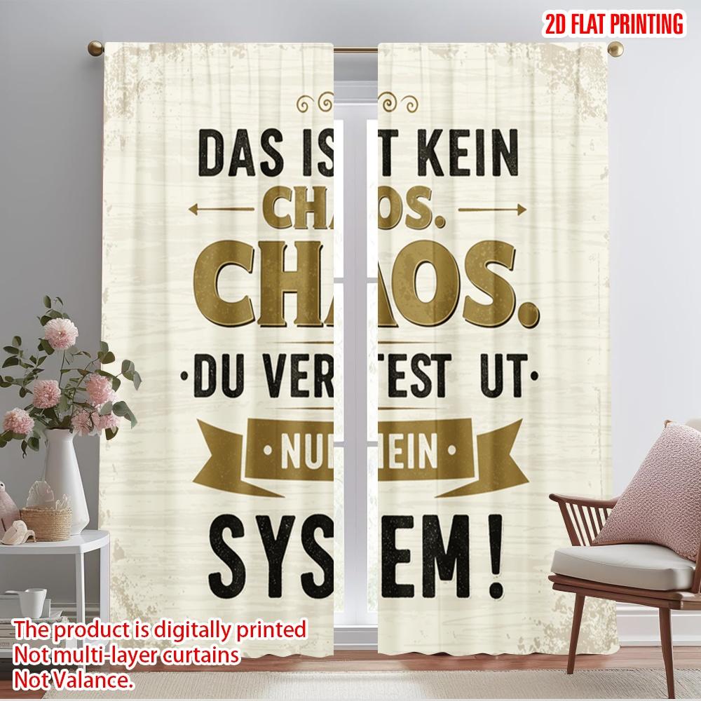 2pcs 2D Flat Printing Window Treatment Curtains This Is Not Chaos 100% Polyester Without Electricity Seasonal Party & Holiday