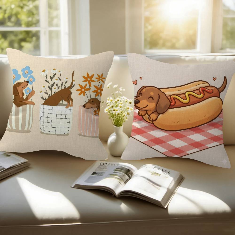 Dackel niedlich Kissenbezug Kissenbezug Polster Sofa Wurfkissen Heimdeko Kissenbezug