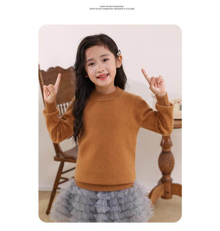 Pulover Premium pentru Copii din Cașmir Pur - Gât Mediu-Înalt, Tricot Cald de Toamnă/Iarnă pentru Băieți și Fete