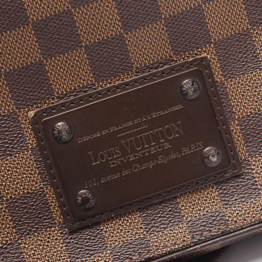 Used LOUIS VUITTON Brooklyn PM Shoulder Bag N51210 Damier PVC Coated Canvas Leather Brown Ebene Used Unisex
