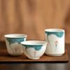 Hand-painted Lotus Teacup Jade Porcelain Underglaze Single Cup Household Ceramic Kung Fu Tea Cup Teaware Chinese Gongfu Tea Bowl