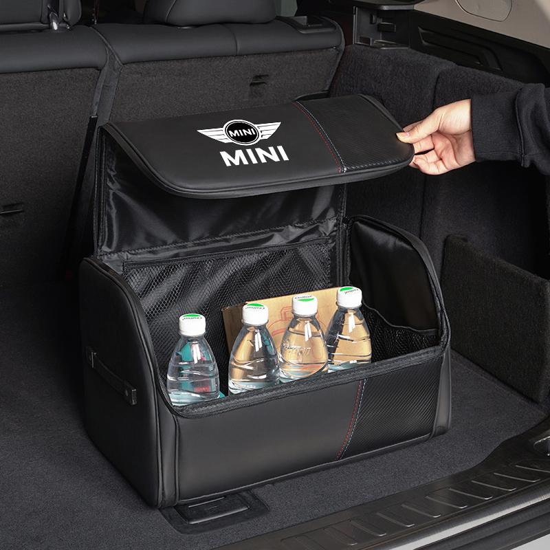 Car High-capacity Storage Bag Car Trunk Leather Organizing Box For MINI Cooper R56 F56 R50 JCW Cabrio Aceman Countryman Clubman
