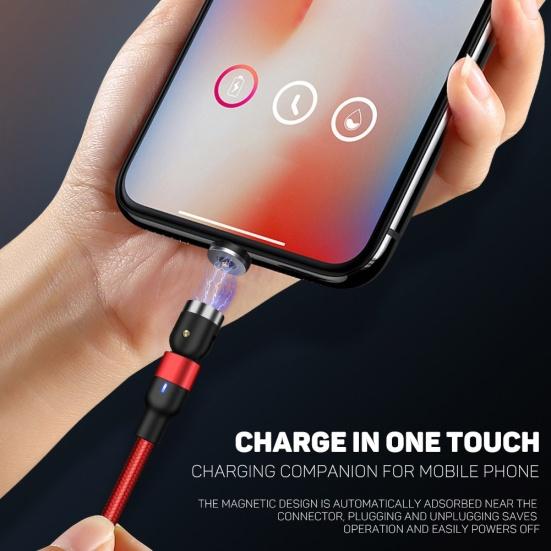 Magnetisk 5A hurtigladekabel Micro USB Type-C plugg dataledning for Android