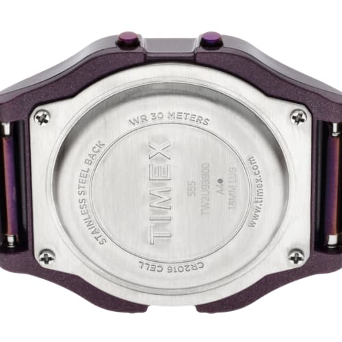 TIMEX 80 30MM American Watch with Purple Dial, Resin and Acrylic, Quartz Movement, and Digital Movement (TW2U93900)