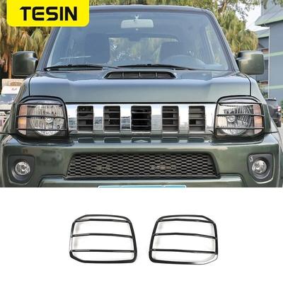 TESIN Metall Auto Lampenhauben Scheinwerfer Scheinwerfer Lampenabdeckung Dekorative Aufkleber Für Suzuki Jimny 2007-2017 Auto Zubehör