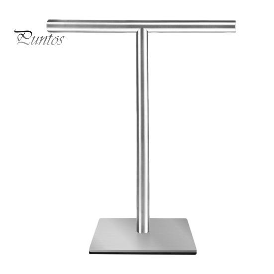 

Т-образная вешалка для полотенец, органайзер для хранения, устойчивая к ржавчине, простая в установке, держатель для полотенец для рук с тяжелым основанием Square серебряный