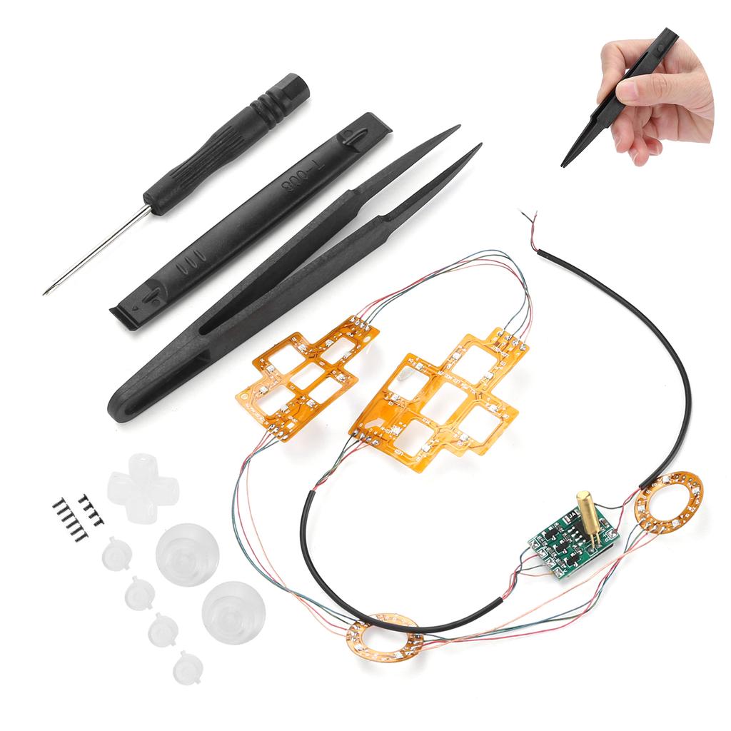 6Color Luminated DPad Thumbsticks DTF LED Buttons Kit for PS4 Controller Accessories