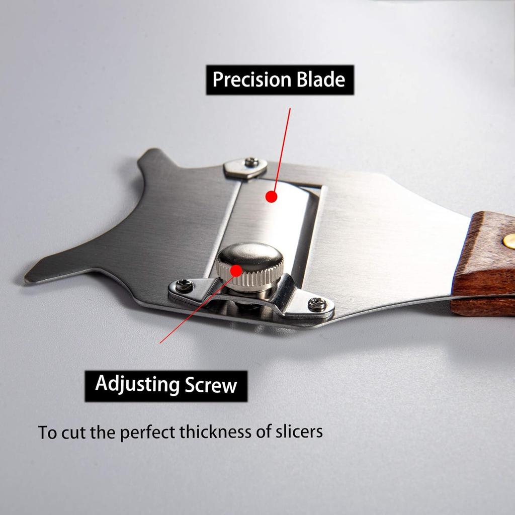 IMEEA Truffle Slicer Shaver Stainless Steel Chocolate Cheese Shaver Grater Curler with Adjustable Smooth Blade and Wood Handle