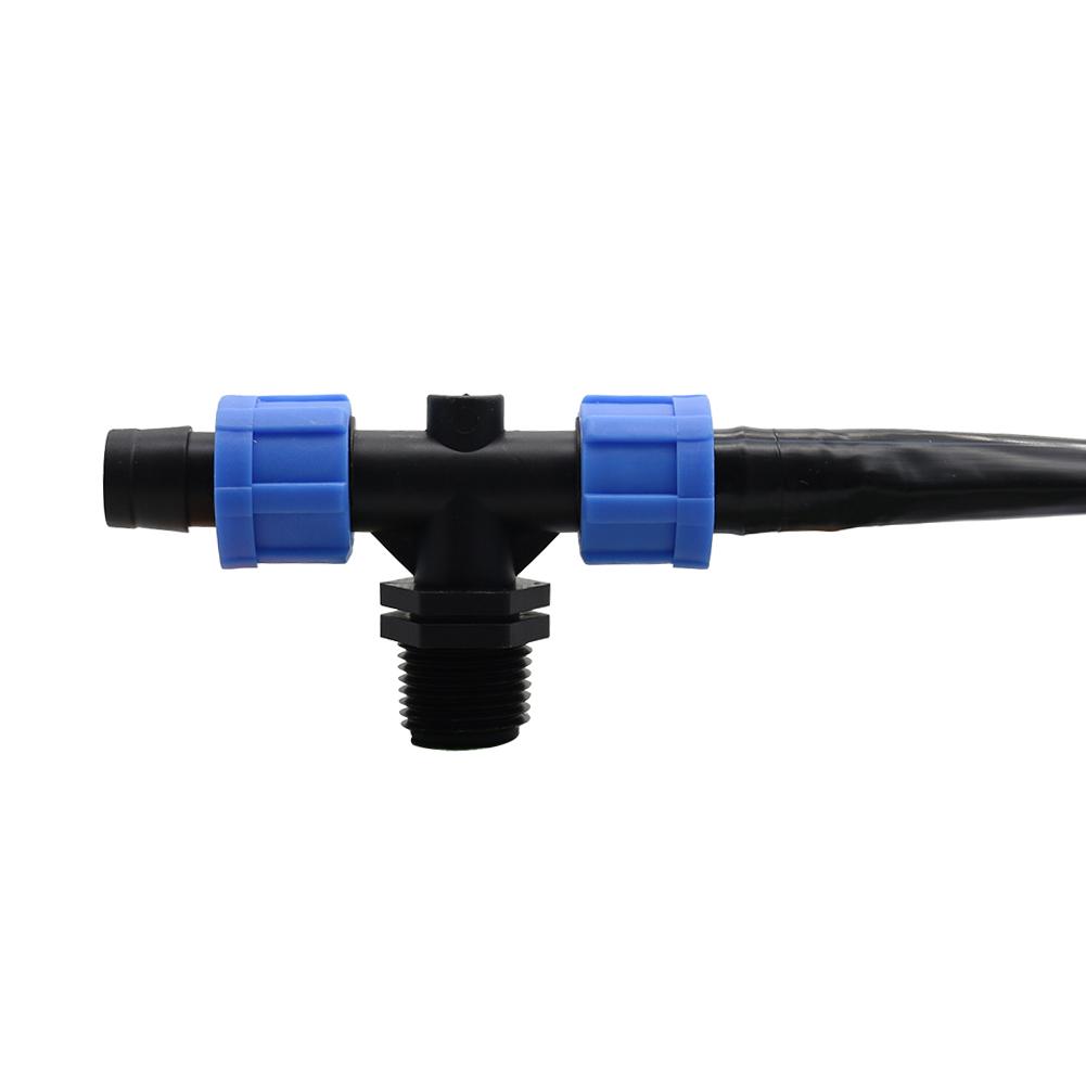5 Pcs 16mm Drip Tape Straight Tee Type Connectors With Locked 1/2" 3/4" Thread Tee Type Connectors Repair Water Pipe Adapter