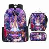 Anime Rucksack Set One Piece Naruto Schultasche für Jungen Schüler Laptop Rucksack Umhängetasche Federmäppchen 3-teilig Große Kapazität Wasserdicht