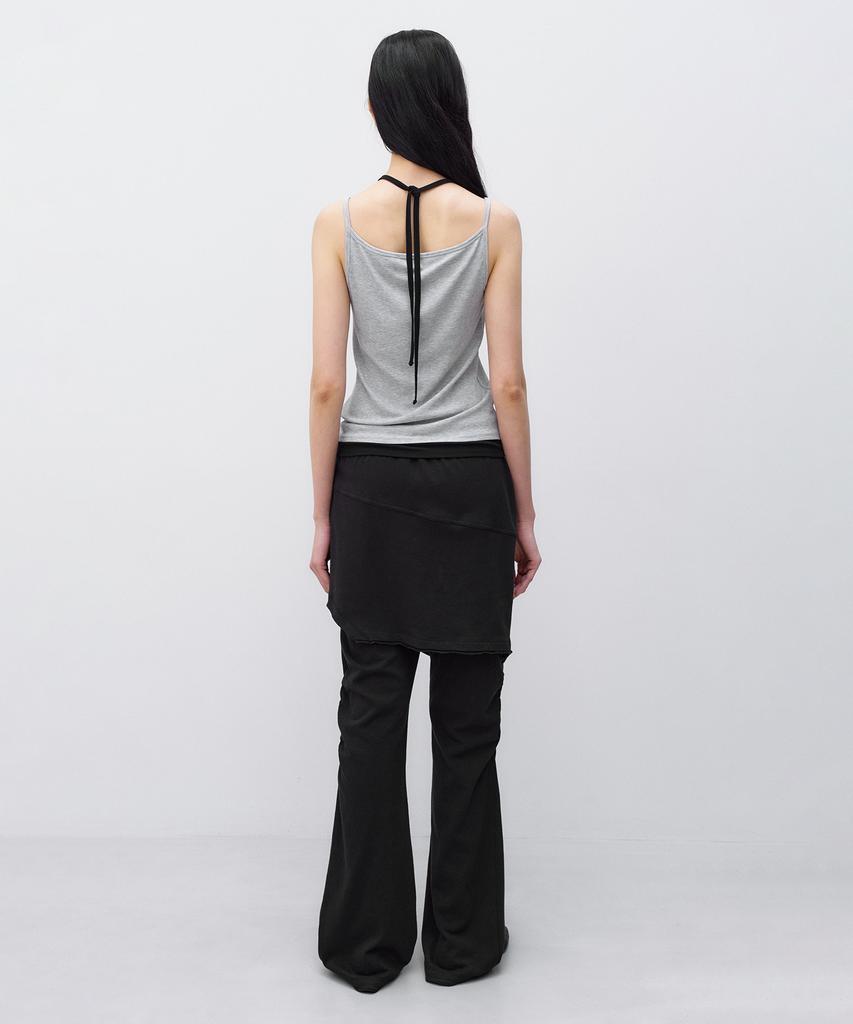 INSILENCE WOMEN Double Layered Cotton Pants Black