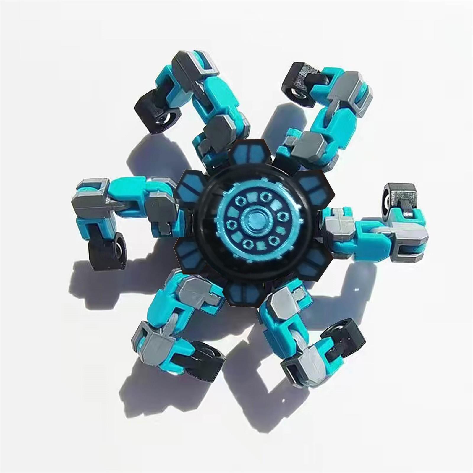

Деформируемая игрушка для снятия стресса своими руками, спин-волчок на кончиках пальцев, поворотный креативный спин-нер, механическая цепочка, гироскоп, игрушка-робот синий