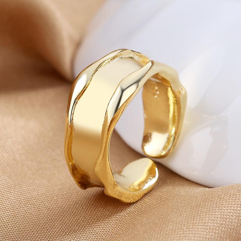925 Sterling Silver HipHop Ring Open Adjustable Silver/Gold for Women Exquisite Student Girlfriend Jewelry Wedding Party GiftG