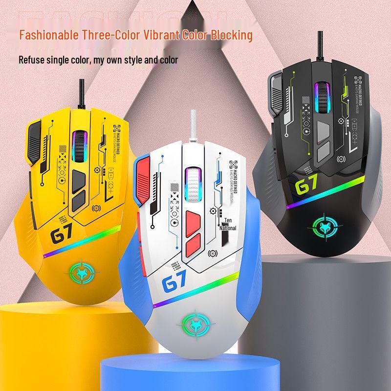 G7 Wired RGB Gaming Mouse with Macro Programming and Mecha Design