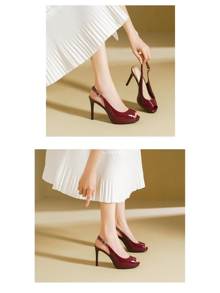 Stiletto Platform Peep-toe Backless Sandals 2025 - Women's Summer High-Heels