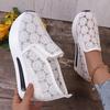 Fashion Concise Flower Hollow Sneakers Women 2025 Breathable Mesh Platform Sports Shoes for Woman Wear Resistant Walking Shoes Mujer