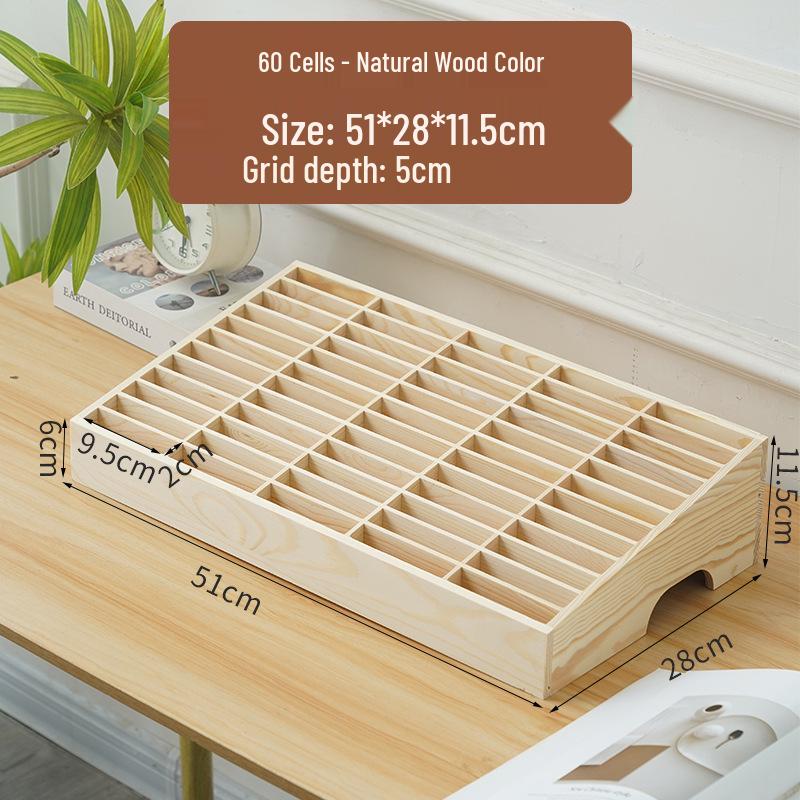 Wooden Multi-Compartment Phone & Office Storage Box