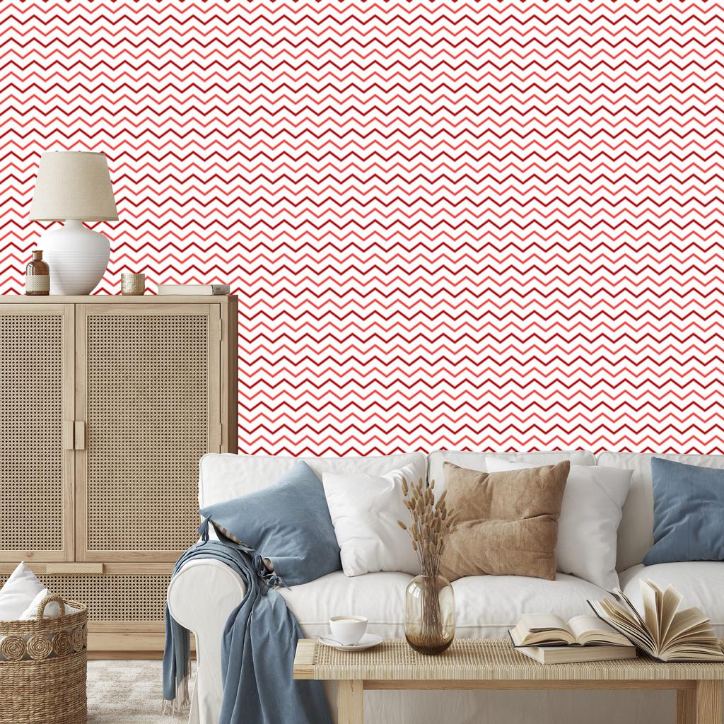 Zigzag Coral Wallpaper for Living Room and Bedroom 50x1000