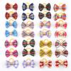 100pcs Pet Accessories Grid Dog Hair Bows Fashion Cute Dog Bows Rubber Bands Pet Hair Bow Ties Decoration for Dog Accessories