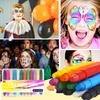 12Pcs Face Body Paint Sticks Kit 12 Color Water-Based Easy Clean Makeup Face Body Painting for Kids Art Theater