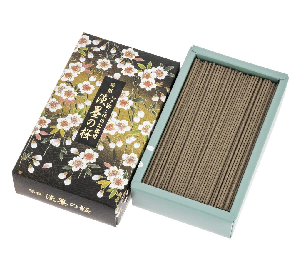 Uno Chiyo Incense Specially Selected Light Ink Cherry Packed In Incense Nippon Made In Cherry Blossom Low Smoke Sticks, Blossoms, Roses, Approx. 200g,