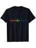 Gay Heartbeat Pride Rainbow Flag LGBTQ Cool LGBT Ally Gift T-Shirt Small Casual Men Women T-Shirt Funny Birthday Party Gift For