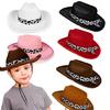 Trendy Cow Embellished Cowboy Hats For Youth Soft Multiple Color Size Photo Props