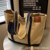 Casual Splicing Canvas Bag Women's 2025 New Large-capacity Fashion Commuter Bag Korean Version Popular Shoulder Bag