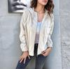 Autumn Solid Color Jacket Coat Women's Simple Style Corduroy Hooded Coats Women Fashion Pocket Long Sleeve Casual Jackets