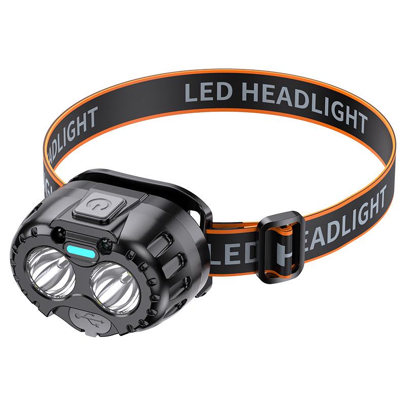 Ultra-Bright LED Induction Headlamp - Long Battery Life, Rechargeable, Perfect for Outdoor Fishing and Mining